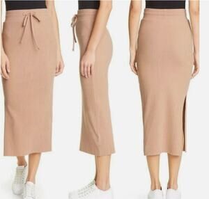 The Range Revolve Primary Rib Midi Skirt in Light Tawny Size M